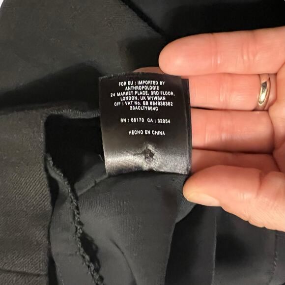 Anthropologie Postmark Mini Shift Dress Black Linen Floral Lace Tank Halter 10 - Picture 9 of 16